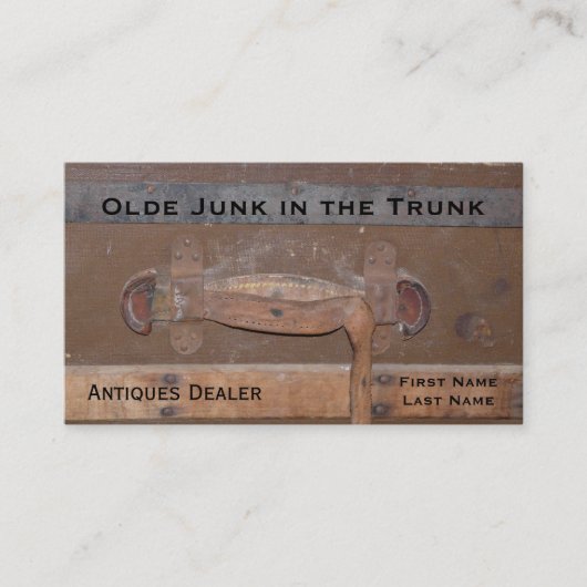 Antieke Dealer  Trunk of Treasures Visitekaartje (Voorkant)