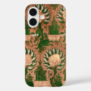 Antieke decoratieve batik mythologie patroon iPhone 16 hoesje