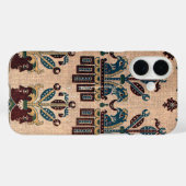 Antieke decoratieve batik natuurpatroon Case-Mate iPhone case (Achterkant (horizontaal))