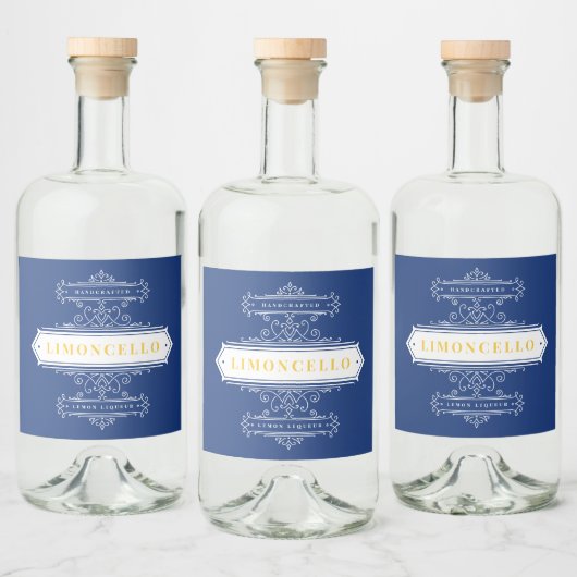 Antieke decoratieve logo frame Limoncello Likeurfles Etiket (Flessen)