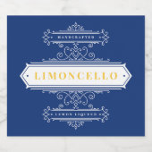 Antieke decoratieve logo frame Limoncello Likeurfles Etiket (Enkel label)