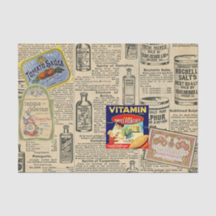 Antieke Decoupage Ephemera Catalogusadvertenties Tissuepapier