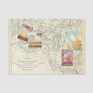 Antieke decoupage-ephemera Reisstempels  Tissuepapier