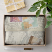 Antieke decoupage-ephemera Reisstempels Tissuepapier (Geschenk)