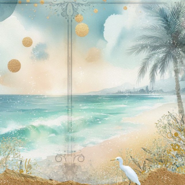 Antieke Decoupage Rommel Journal Scrapbook Ambacht (Coastal Beach Decoupage Junk Journal Scrapbook)