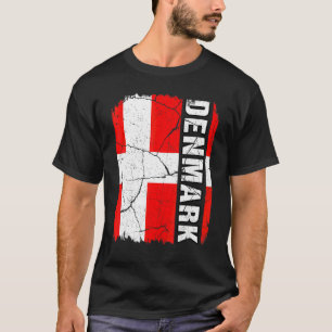 Antieke Deense Vlag Denemarken Trots Wortels Erfgo T-shirt