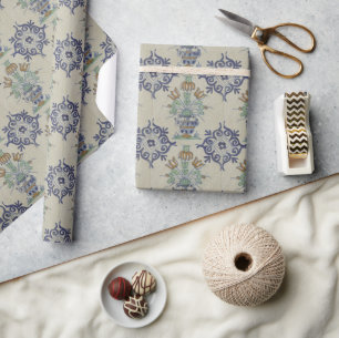 Antieke Delfts Tegel Nederlandse Tulpvaas: Blauw e Cadeaupapier