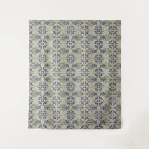 Antieke Delfts Tegel Vaas Hollandse Tulp: Blauw en Wandkleed