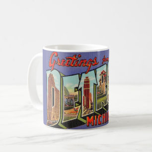 Antieke Detroit Michigan Welkom Mug Koffiemok