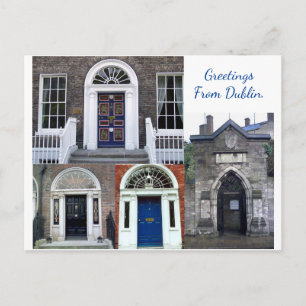 Antieke deuropeningen collage, Groeten uit Dublin Briefkaart