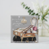 Antieke diamanten trouwfeest uitnodiging (Staand voorkant)