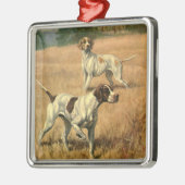 Antieke Dieren, Engelse Pointer Jachthonden Metalen Ornament (Links)