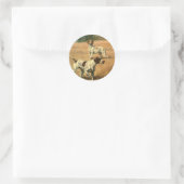 Antieke dieren, Engelse Pointer jachthonden Ronde Sticker (Tas)