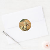 Antieke dieren, Engelse Pointer jachthonden Ronde Sticker (Envelop)