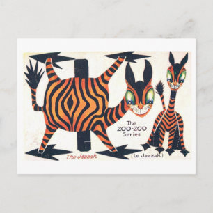 Antieke Dieren Papieren Pop - Jazzah Briefkaart
