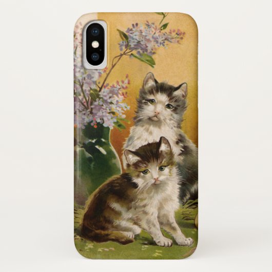 Antieke Dieren, Schattige Victoriaanse Katten en B Case-Mate iPhone Case (Achterkant)