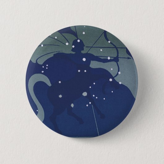Antieke Dierenriem Astrologie Boogschutter Sterren Ronde Button 5,7 Cm (Voorkant)
