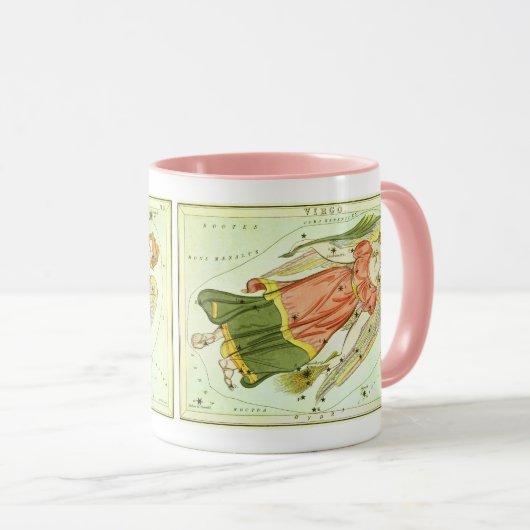 Antieke Dierenriem Astrologie Maagd Constellatie Mok (Voorkant rechts)
