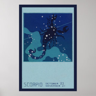 Antieke Dierenriem Astrologie, Schorpioen Sterrenb Poster
