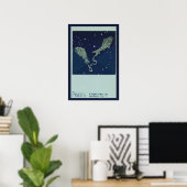 Antieke Dierenriem Astrologie Vissen Sterrenbeeld Poster (Thuiskantoor)