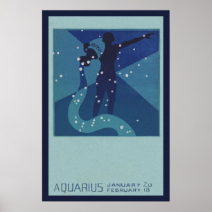Antieke Dierenriem Astrologie, Waterman Sterrenbee Poster