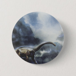 Antieke dinosauriërs, Barapasaurus met stormwolken Ronde Button 5,7 Cm