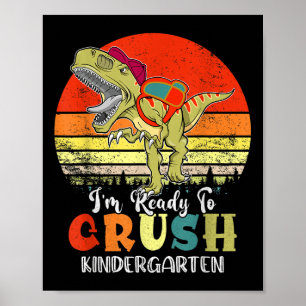 Antieke Dinosaurus Klaar om de Kleuterschool Plat Poster