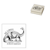 Antieke Dinosaurus Moderne Ex Libris Boekplaat Rubberstempel (Gestempeld)