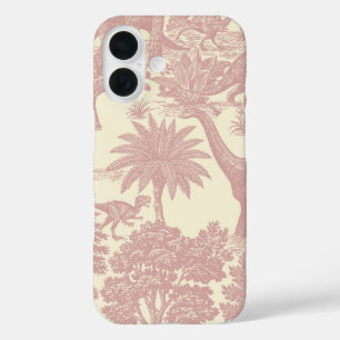Antieke dinosaurus toile patroon prehistorische ju iPhone 16 hoesje