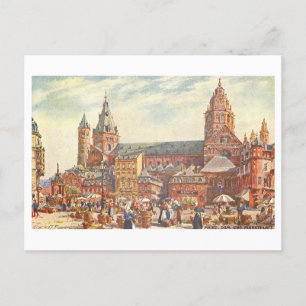 Antieke Dom/Kathedraal Mainz Duitsland Briefkaart