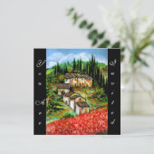 ANTIEKE DORPSE UITSTRALING IN TUSCANJE, rood blauw Kaart (Staand voorkant)