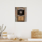 Antieke draaischijf munttelefoon stevig poster (Keuken)