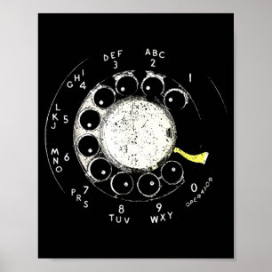 Antieke draaischijf telefoon patroon telefoon poster