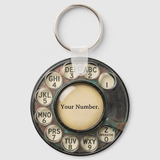 Antieke Draaischijf Telefoon Sleutelhanger (Voorkant)