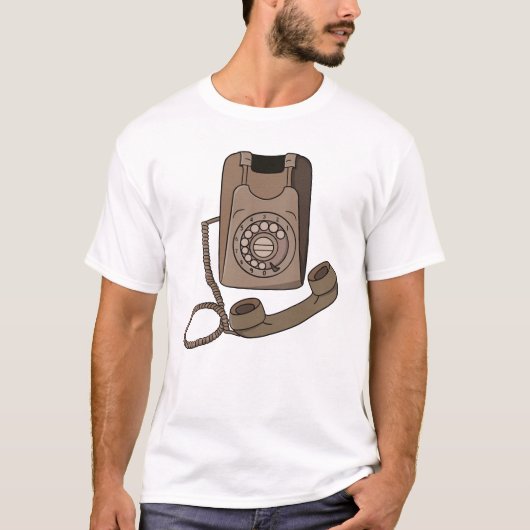 Antieke draaischijftelefoon t-shirt (Voorkant)