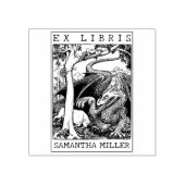 Antieke Draak Aangepaste Ex Libris Bibliotheekboek Rubberstempel (Afrduk)
