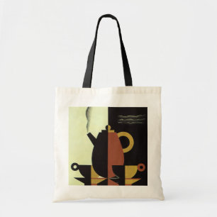 Antieke drankjes drankjes koffiepot met kopjes tote bag