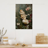 Antieke drie eendjes afdrukbare kunst, eend poster (Keuken)