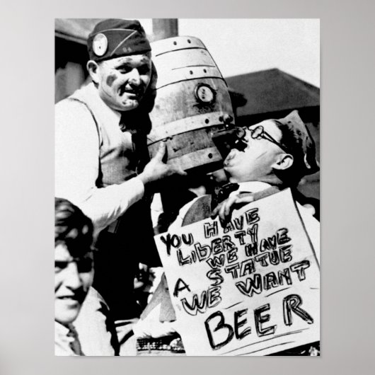 Antieke Drooglegging Bier, We Willen Bier Droogleg Poster (Voorkant)