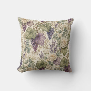Antieke Druiven, Lavendel & Witte Rozen Kussen