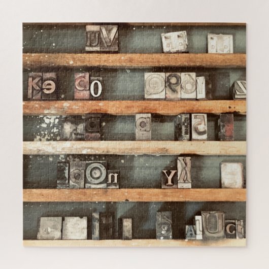 antieke drukblokstempels legpuzzel (Verticaal)