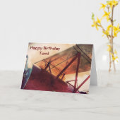 Antieke dubbeldekker rode vleugel aangepaste verja kaart (Gele Bloem)