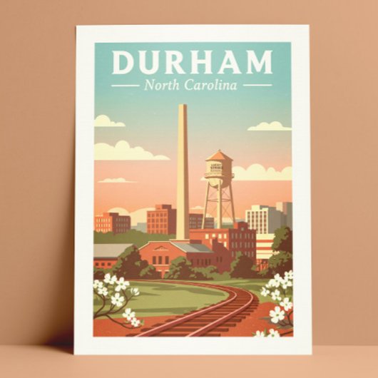 Antieke Durham North Carolina Briefkaart