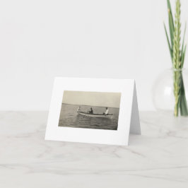 Antieke echte foto Oude vrienden varen Notitiekaartje