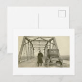 Antieke echte foto van man met auto briefkaart (Voorkant / Achterkant)