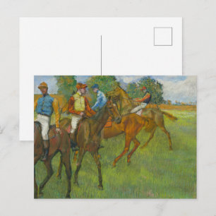 Antieke Edgar Degas Voor de Wedren Paardkunst Briefkaart