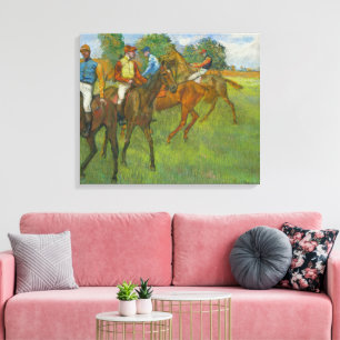 Antieke Edgar Degas Voor de Wedren Paardkunst Canvas Afdruk