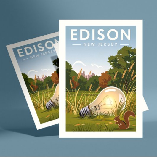 Antieke Edison New Jersey Briefkaart