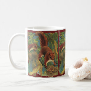 Antieke eekhoorns, bosdieren, wilde dieren koffiemok