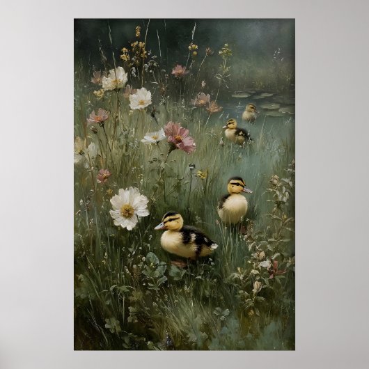 Antieke Eendjes Printbare Kunst, Eend Minimalist Poster (Voorkant)